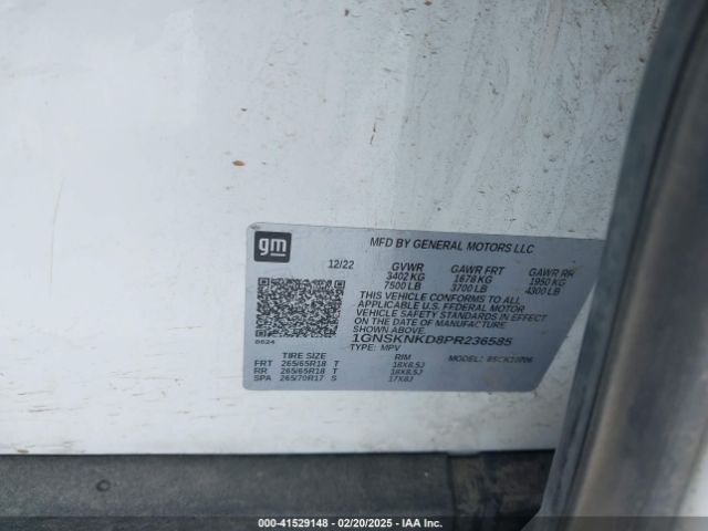 1GNSKNKD8PR236585 Chevrolet Tahoe 4wd Lt