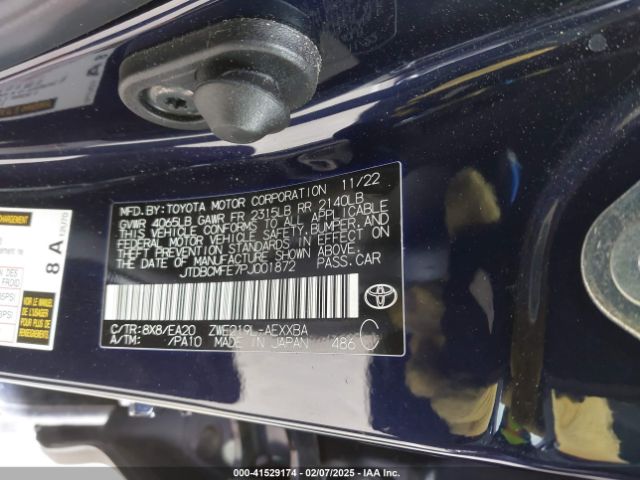 JTDBCMFE7PJ001872 Toyota Corolla Hybrid Xle