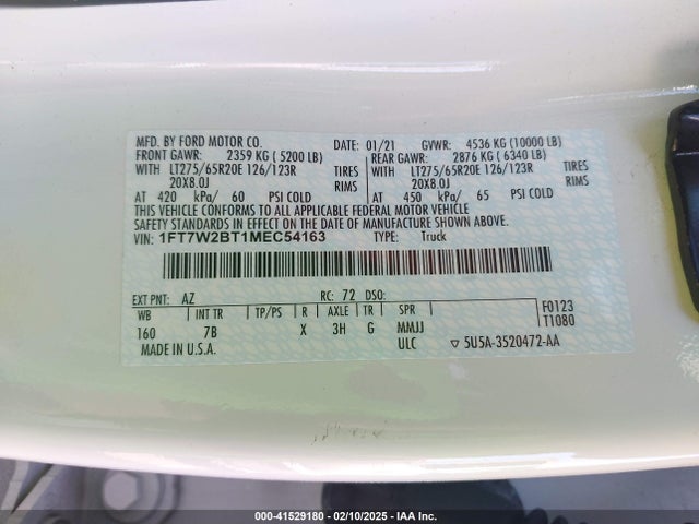 Ford F-250 Platinum 2021 1FT7W2BT1MEC54163 Image 9