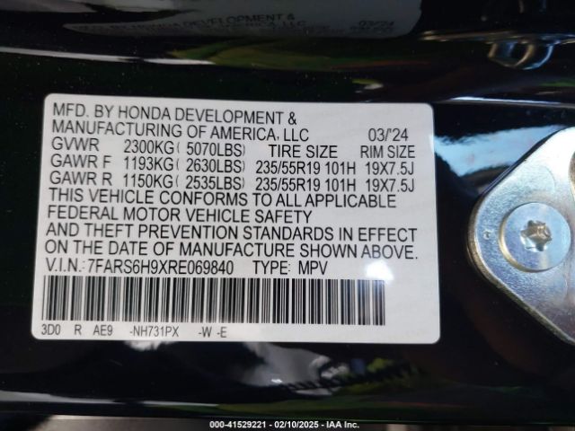 7FARS6H9XRE069840 Honda Cr-v Hybrid Sport Touring
