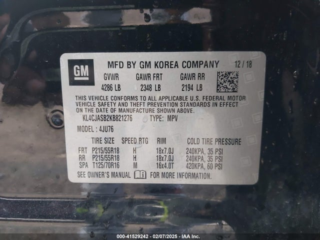 KL4CJASB2KB821276 Buick Encore Fwd Preferred