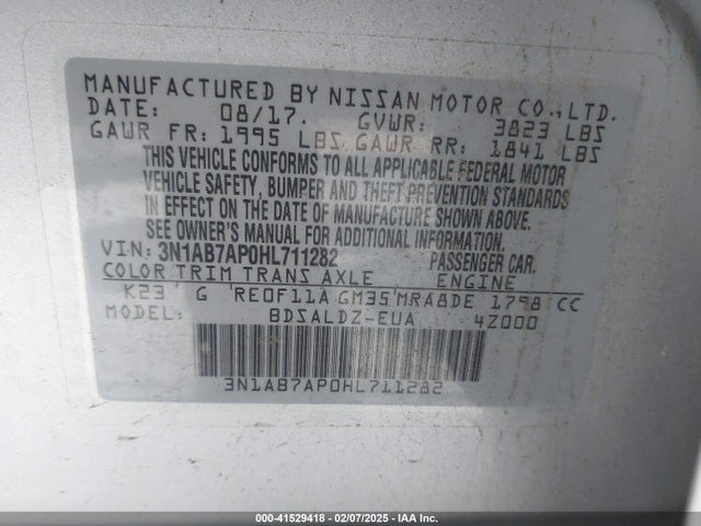 Nissan SENTRA SV 2017 3N1AB7AP0HL711282 Image 9