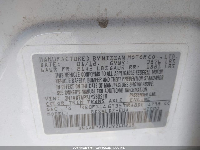 Nissan SENTRA SV 2018 3N1AB7AP2JY260218 Image 9