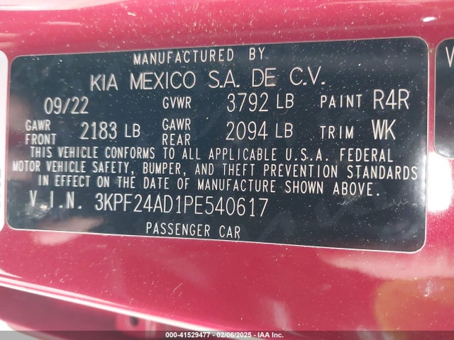 KIA Forte Lxs 2023 3KPF24AD1PE540617 Image 9