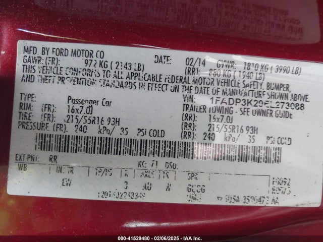 Ford FOCUS SE 2014 1FADP3K29EL273088 Image 9
