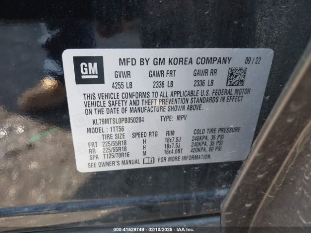 KL79MTSL0PB050204 Chevrolet Trailblazer Fwd Rs