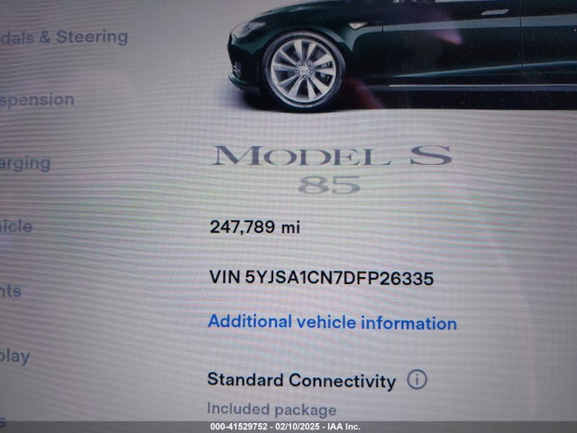 2013 TESLA MODEL S 5YJSA1CN7DFP26335 Photo 6