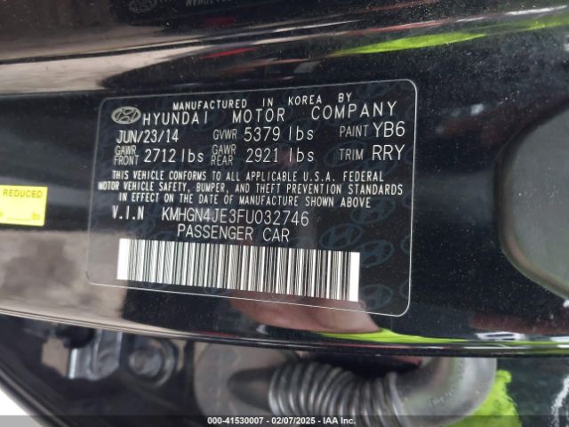 KMHGN4JE3FU032746 Hyundai Genesis 3.8