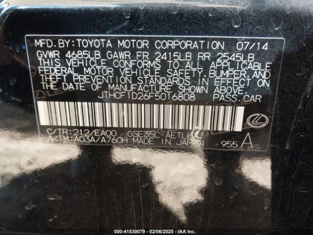 JTHCF1D26F5016808 Lexus IS 250