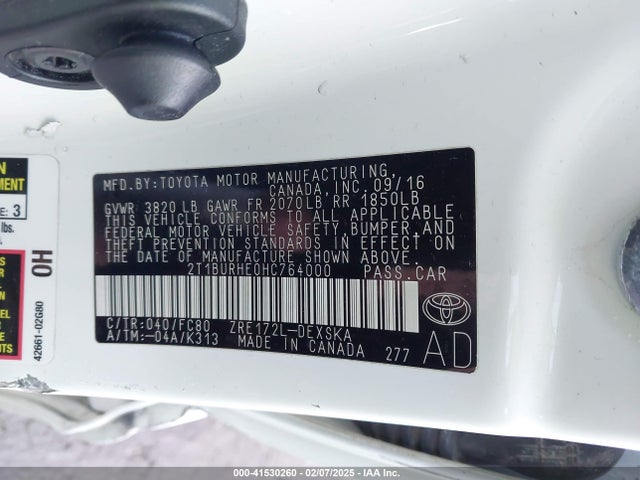 Toyota COROLLA SE 2017 2T1BURHE0HC764000 Image 9