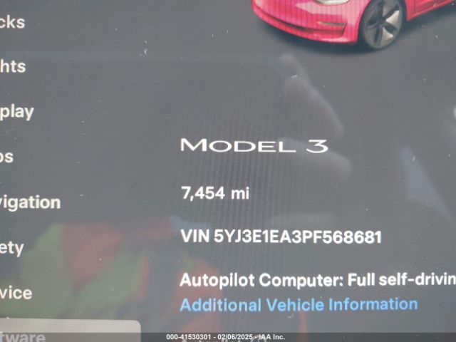 5YJ3E1EA3PF568681 Tesla Model 3 Rear-wheel Drive