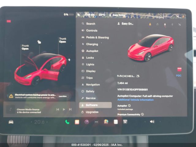 5YJ3E1EA3PF568681 Tesla Model 3 Rear-wheel Drive