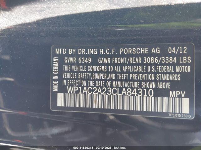 2012 PORSCHE CAYENNE WP1AC2A23CLA84310 Photo 8