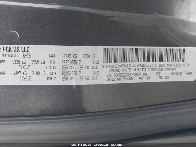 Dodge Grand Caravan Gt 2019 2C4RDGEG7KR736954 Image 9