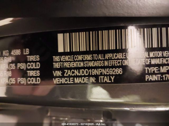 ZACNJDD19NPN59266 Jeep Renegade Limited 4x4