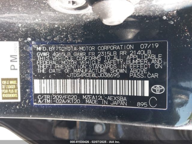 JTDS4RCE8LJ038695 Toyota Corolla Se/night Shade