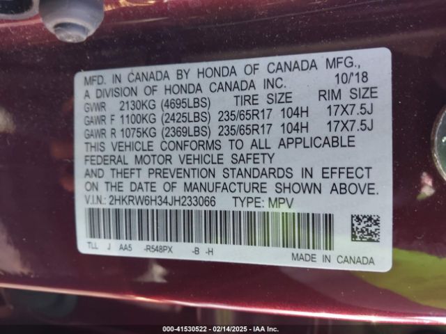 2018 HONDA CR-V 2HKRW6H34JH233066 Photo 8