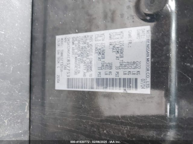 5N1AT2MV5EC857753 Nissan Rogue Sl