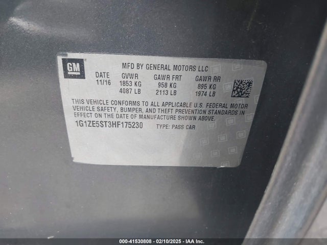 1G1ZE5ST3HF175230 Chevrolet MALIBU 1LT