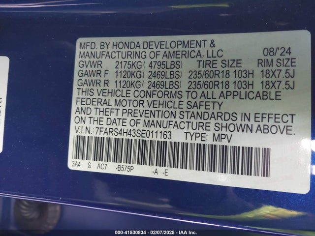 Honda Cr-v Ex Awd 2025 7FARS4H43SE011163 Image 9