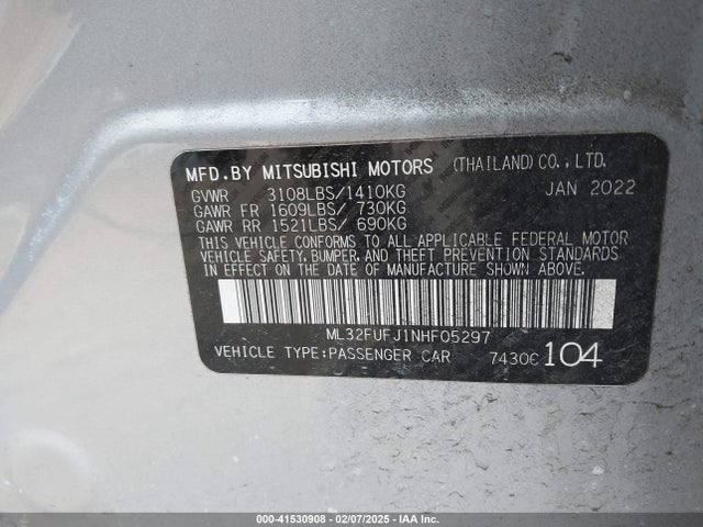 Mitsubishi mivec 2022 ML32FUFJ1NHF05297 Image 9
