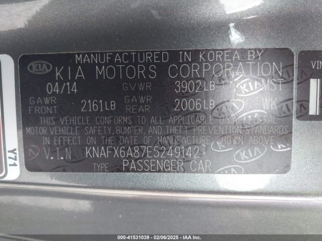 KNAFX6A87E5249142 KIA Forte Koup Ex