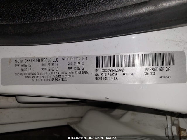 Chrysler 200 Limited 2015 1C3CCCAB3FN554039 Image 9