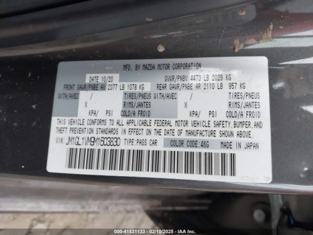 JM1GL1VM9M1603830 Mazda Mazda6 Touring