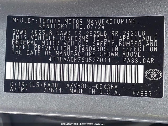 Toyota CAMRY SE 2025 4T1DAACK7SU527011 Image 9