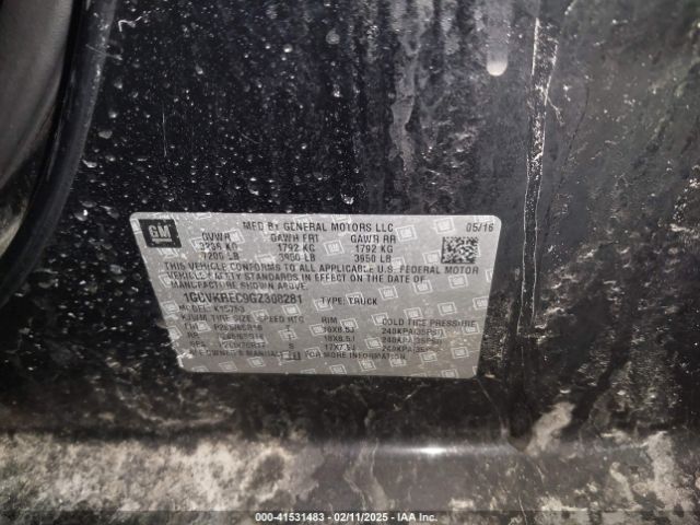 1GCVKREC9GZ308281 Chevrolet Silverado 1500 2lt