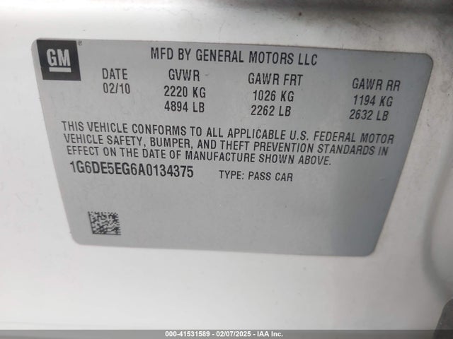 2010 CADILLAC CTS 1G6DE5EG6A0134375 Photo 8