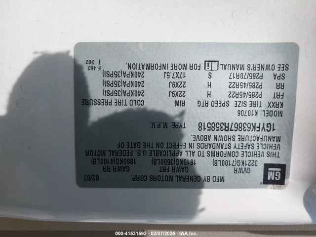 2007 CADILLAC ESCALADE 1GYFK63867R358518 Photo 8