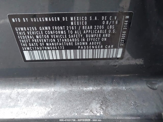 3VWC17AU7HM505172 Volkswagen Golf Sportwagen Tsi Sel
