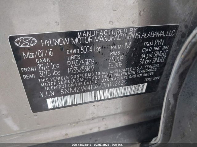 2018 HYUNDAI SANTA FE SPORT 5NMZW4LA7JH102625 Photo 8