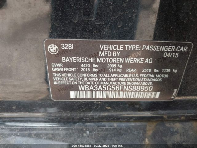 WBA3A5G56FNS88950 BMW 328I