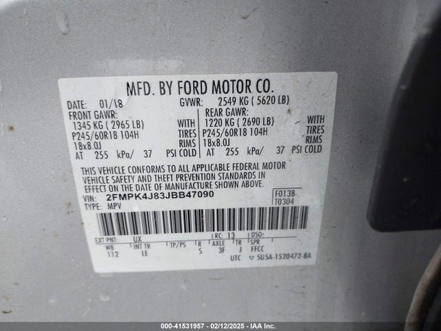 Ford EDGE SEL 2018 2FMPK4J83JBB47090 Image 9