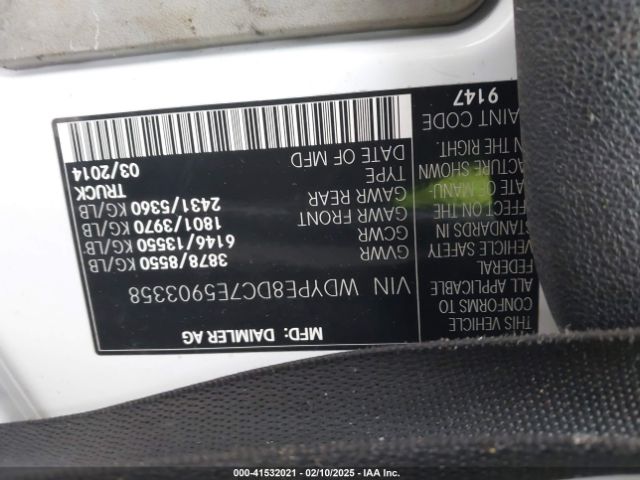 WDYPE8DC7E5903358 Freightliner Sprinter 2500 High  Roof