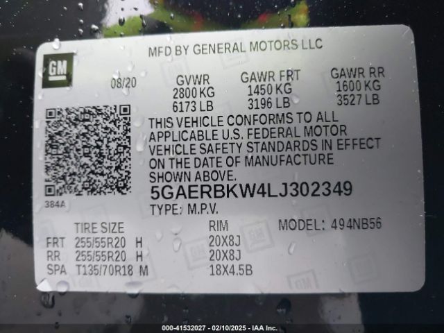 5GAERBKW4LJ302349 Buick Enclave Fwd Essence