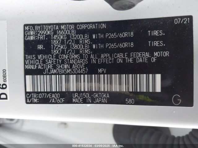 2021 LEXUS GX 460 JTJAM7BX5M5304457 Photo 8
