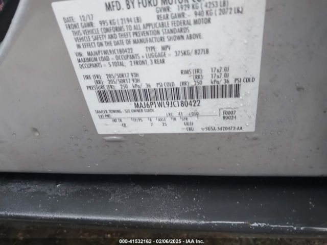 MAJ6P1WL9JC180422 Ford Ecosport Titanium