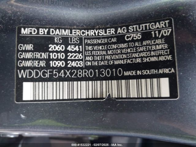 2008 MERCEDES-BENZ C 300 WDDGF54X28R013010 Photo 8