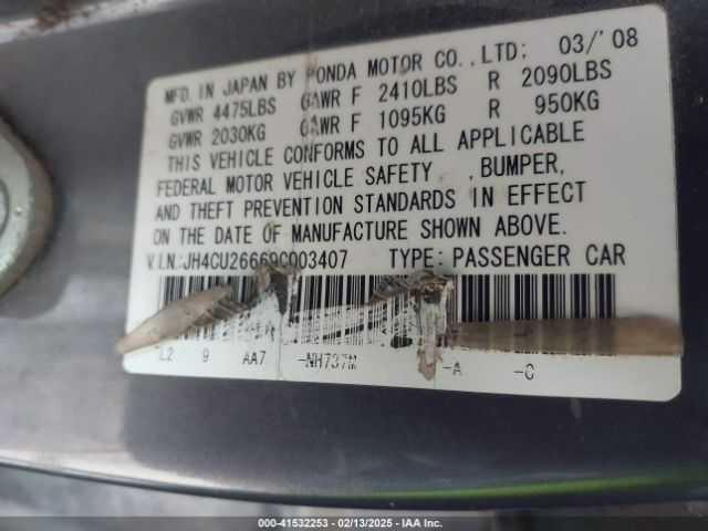 2009 ACURA TSX JH4CU26669C003407 Photo 8