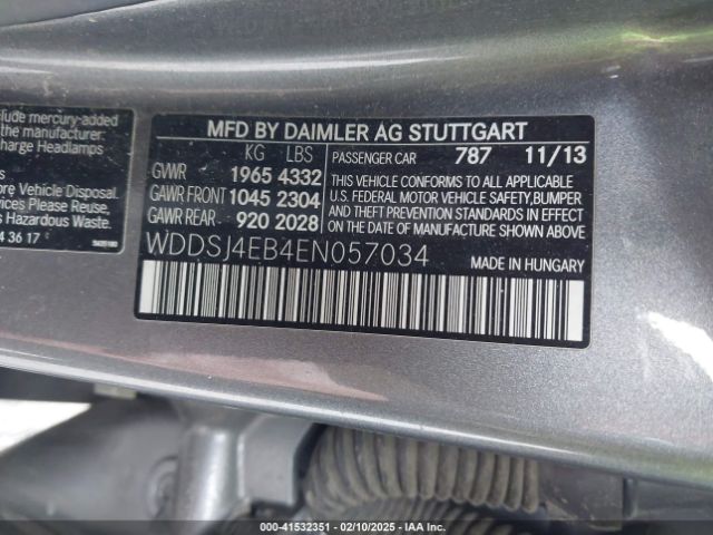 WDDSJ4EB4EN057034 Mercedes-Benz CLA 250