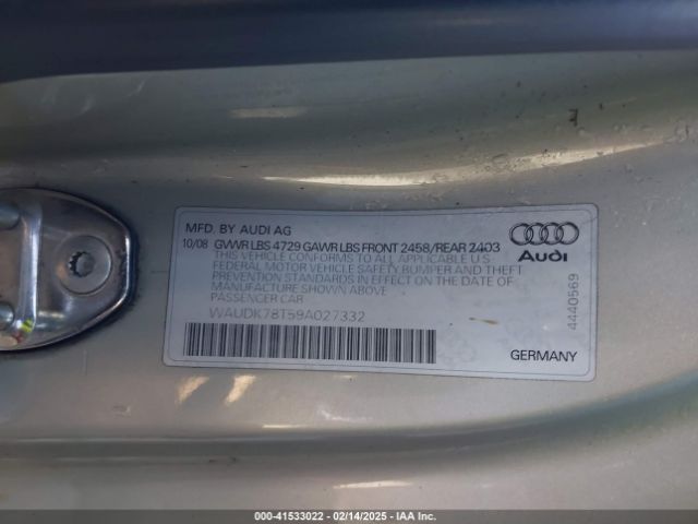 2009 AUDI A5 WAUDK78T59A027332 Photo 8