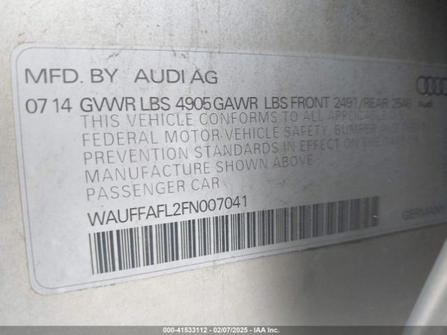 WAUFFAFL2FN007041 Audi A4 2.0t Premium