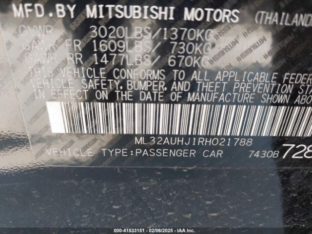 2024 MITSUBISHI MIRAGE ML32AUHJ1RH021788 Photo 8