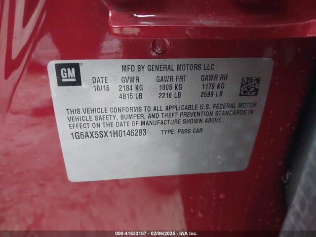 2017 CADILLAC CTS 1G6AX5SX1H0146283 Photo 8