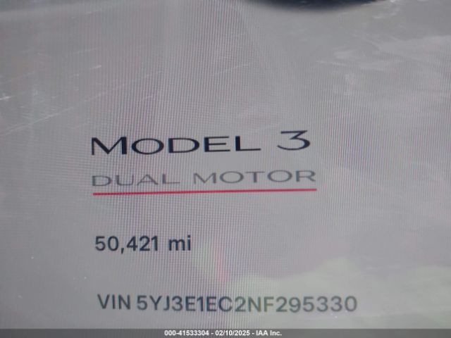 5YJ3E1EC2NF295330 Tesla Model 3 Performance Dual Motor All-wheel Drive