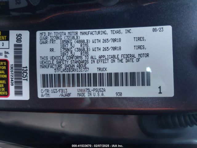 5TFLA5DB3RX131737 Toyota Tundra Sr5