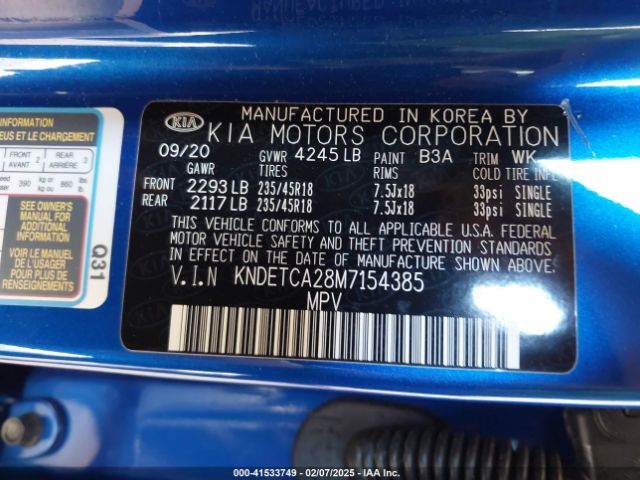 KNDETCA28M7154385 KIA Seltos Sx Turbo